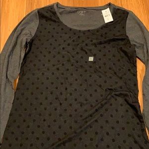 Black polkadot long sleeve shirt